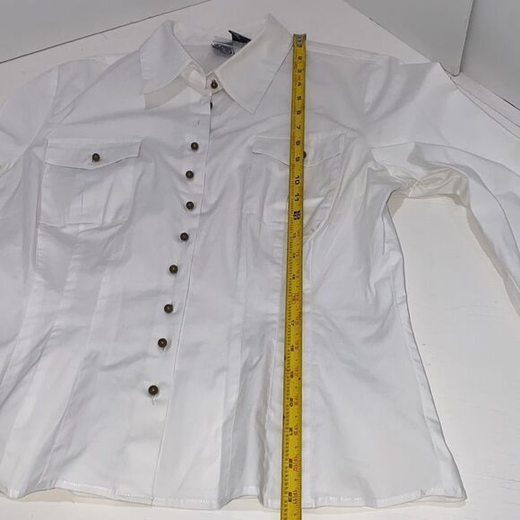 Cami By Newport News White Button Down Blouse Size 14 - Picture 8 of 8